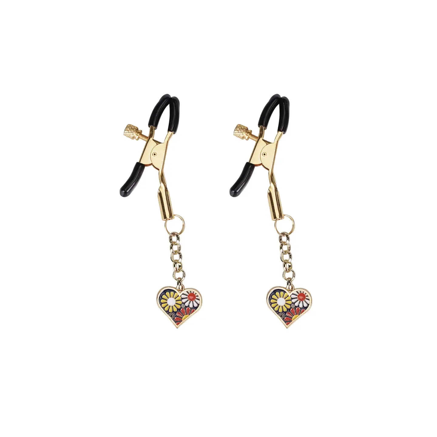 NC-80326 Gold Heart Clamps Blue