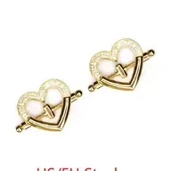 NC-81230 Heart Rhinestone Clamps Gold