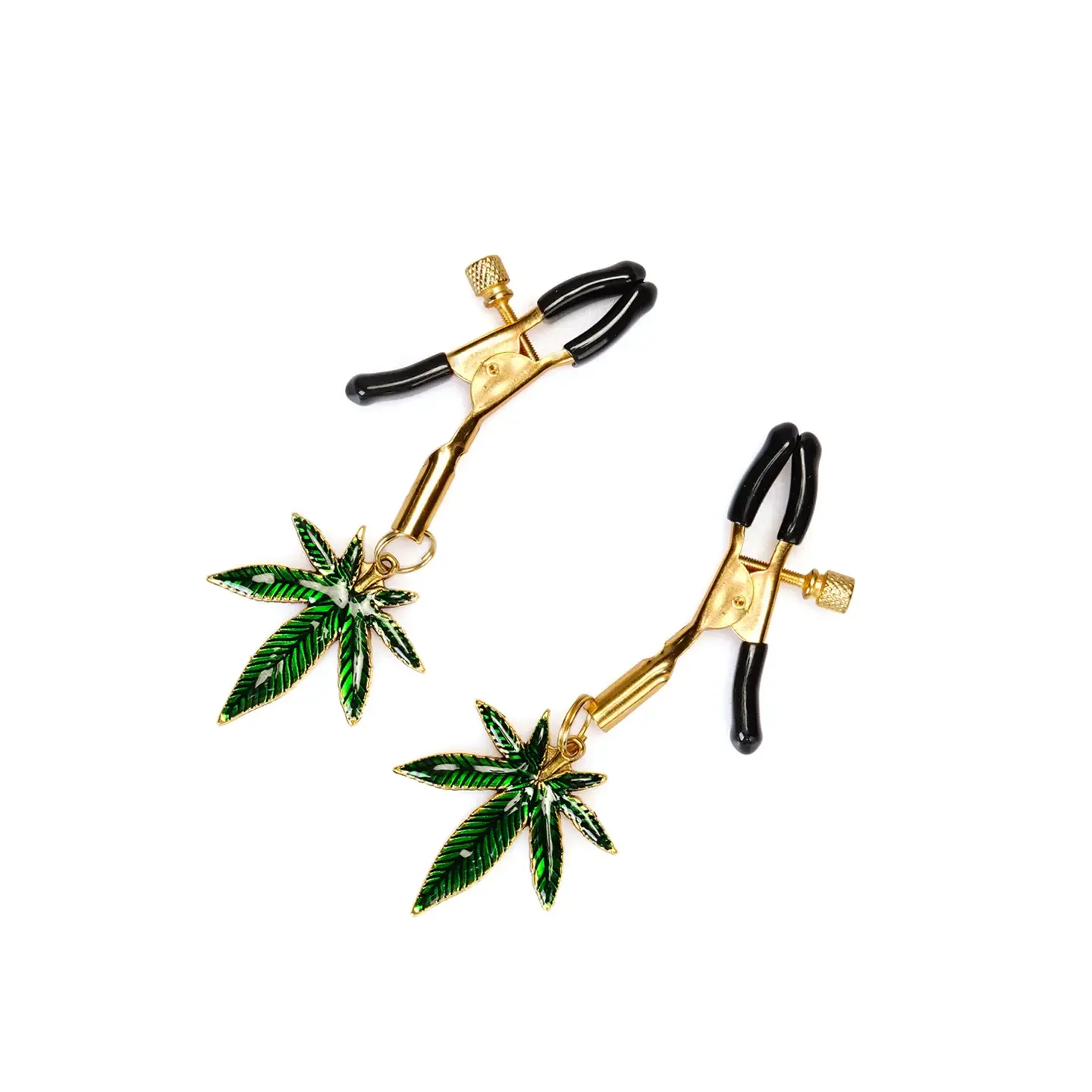 NC-81658 Nip Clamps Gold Cannabis