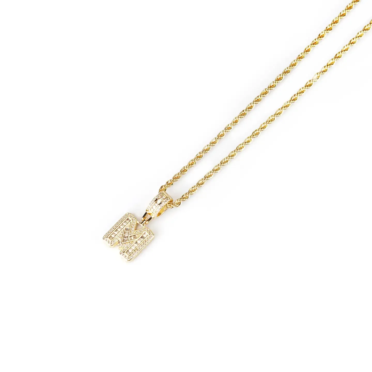 NL-81045 Letter M Necklace Gold