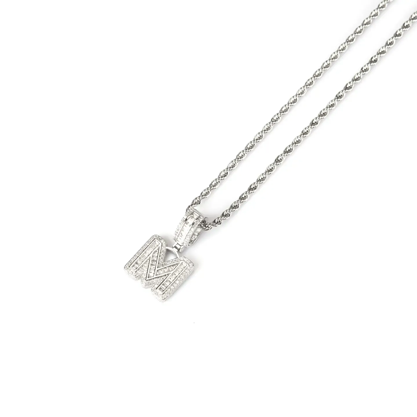 NL-81044 Letter M Necklace Silver