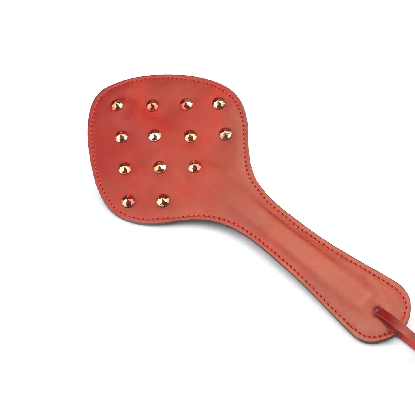 PD-81105 Leather Paddle w/ Rivets Red