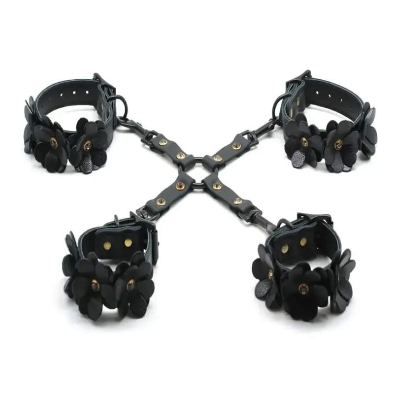 ST-Z1017 Black Flower Hogtie Set