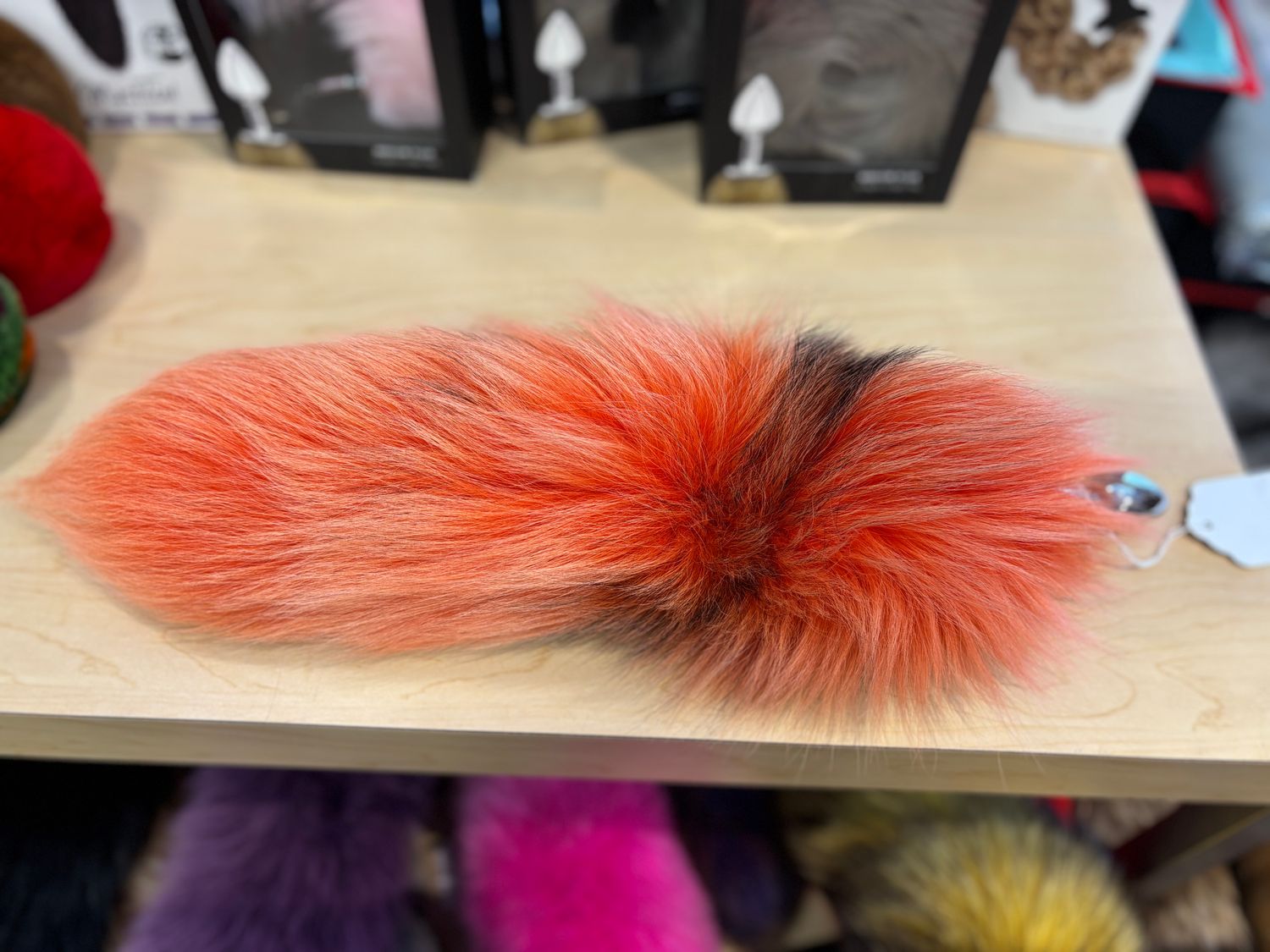 Fox Tail with Butt Plug, Color: Orange, Size: Small