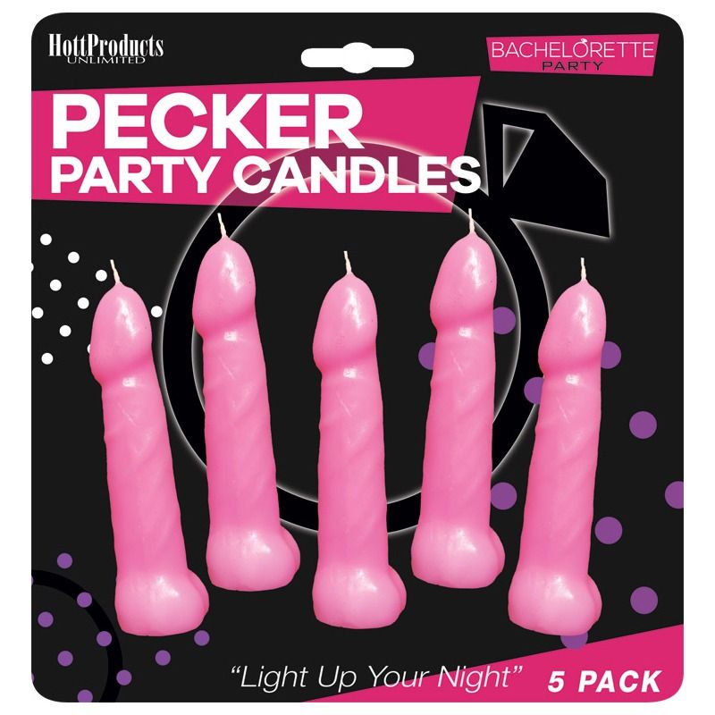 HP3143 Party Pecker Candles, Color: Pink