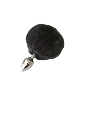 Pl-RB-26 Rex Bunny Tail Black M Silicone