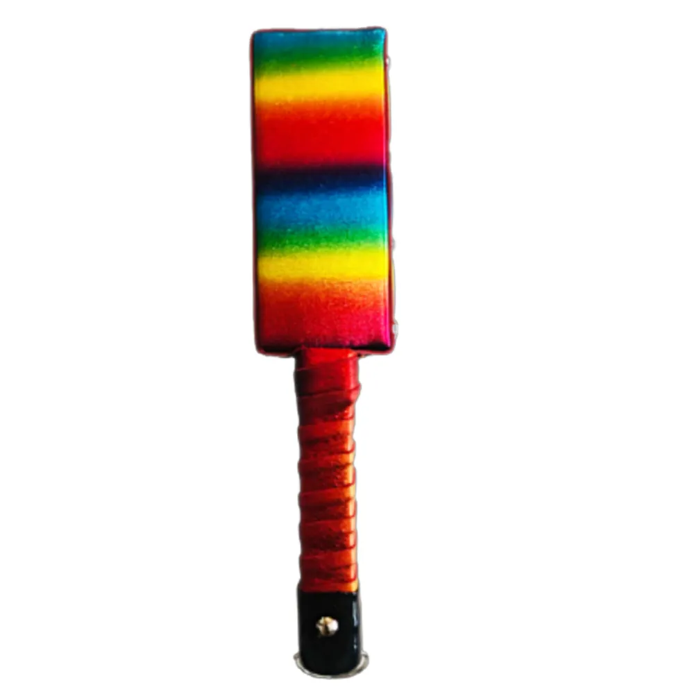 FL-206 12" Leather Paddle Metallic Rainbow