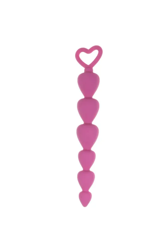 AB-HS-3 Pink Heart Anal Beads