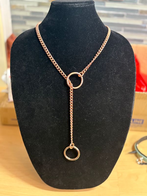 Short Slip Chain Rose Gold Round