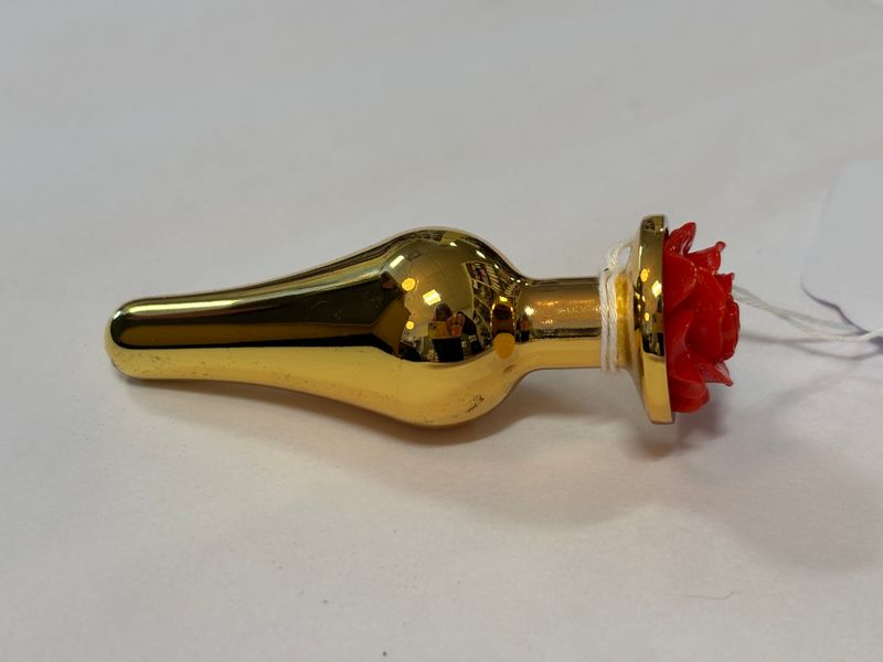 Gold Stainless Bowling Pin W/ Rose