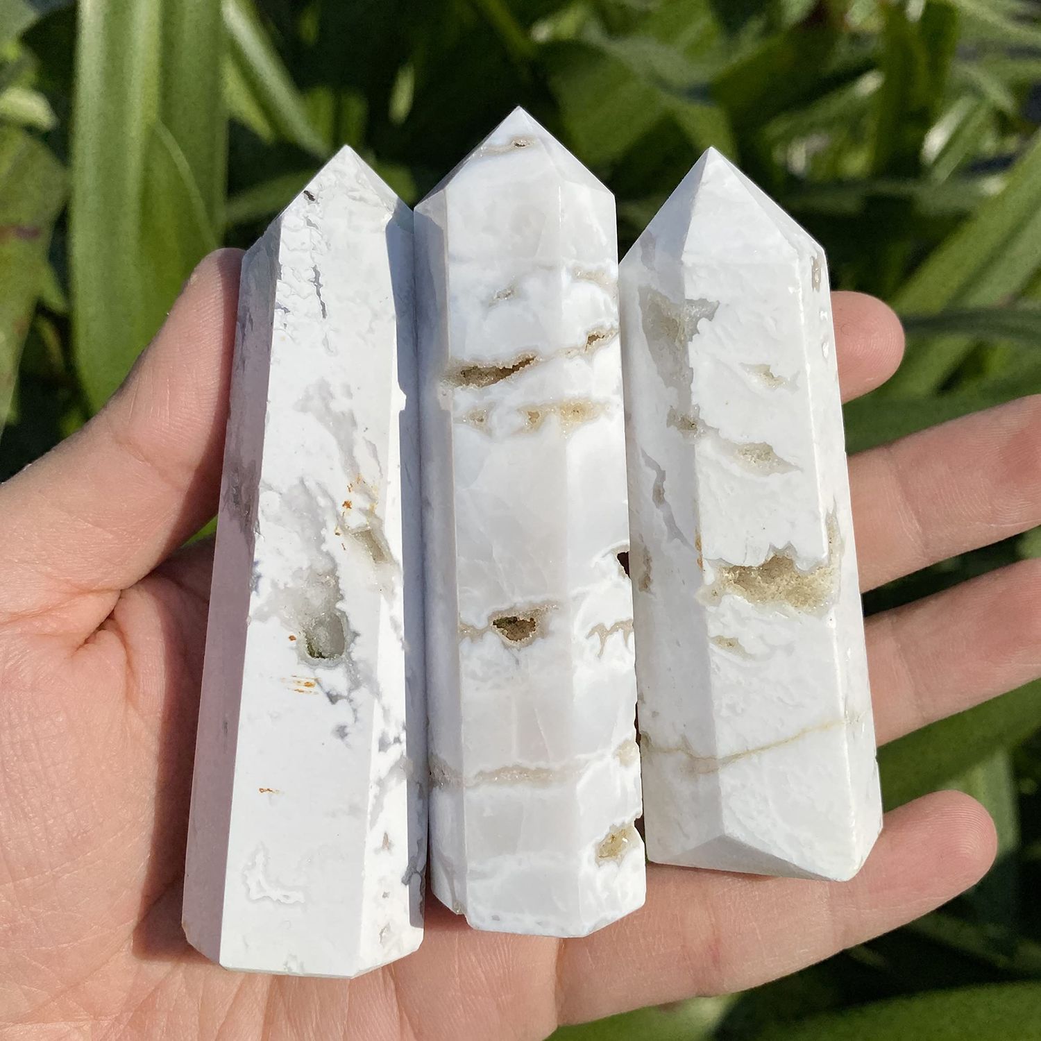 White Druzy Quartz Tower