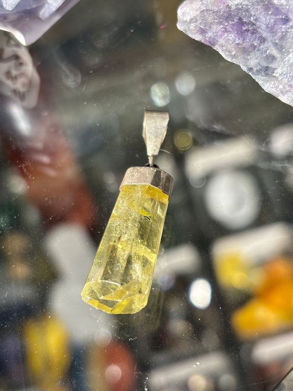 Yellow Banded Calcite Pendant