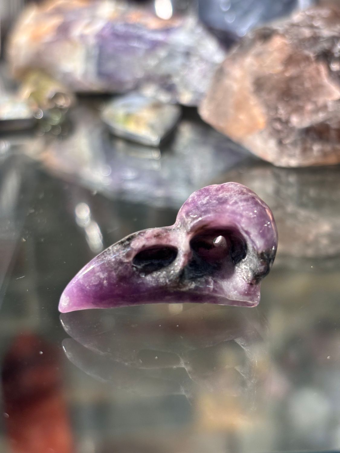 Amethyst Corvid Skull
