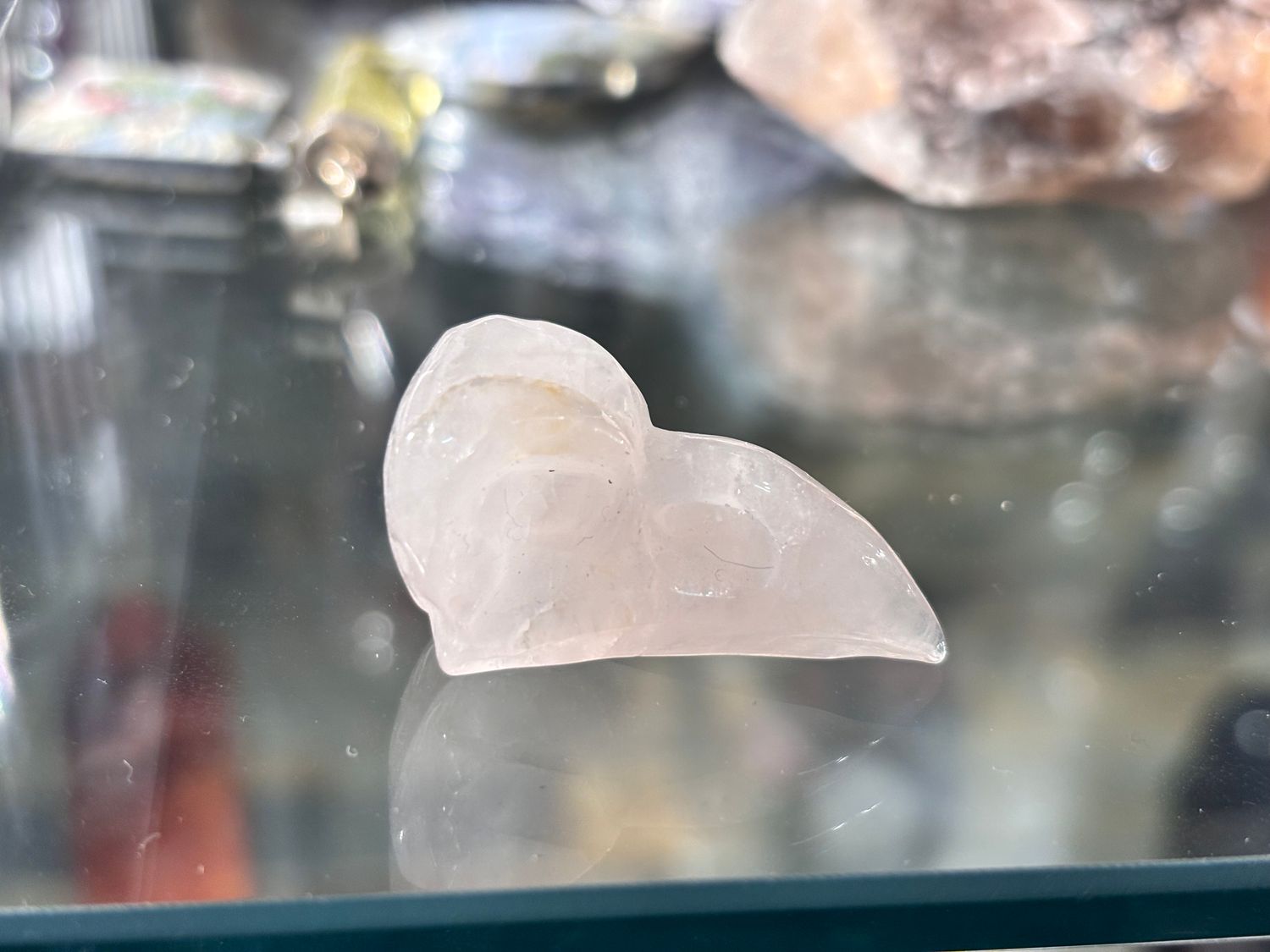 Rose Quartz Corvid Skull