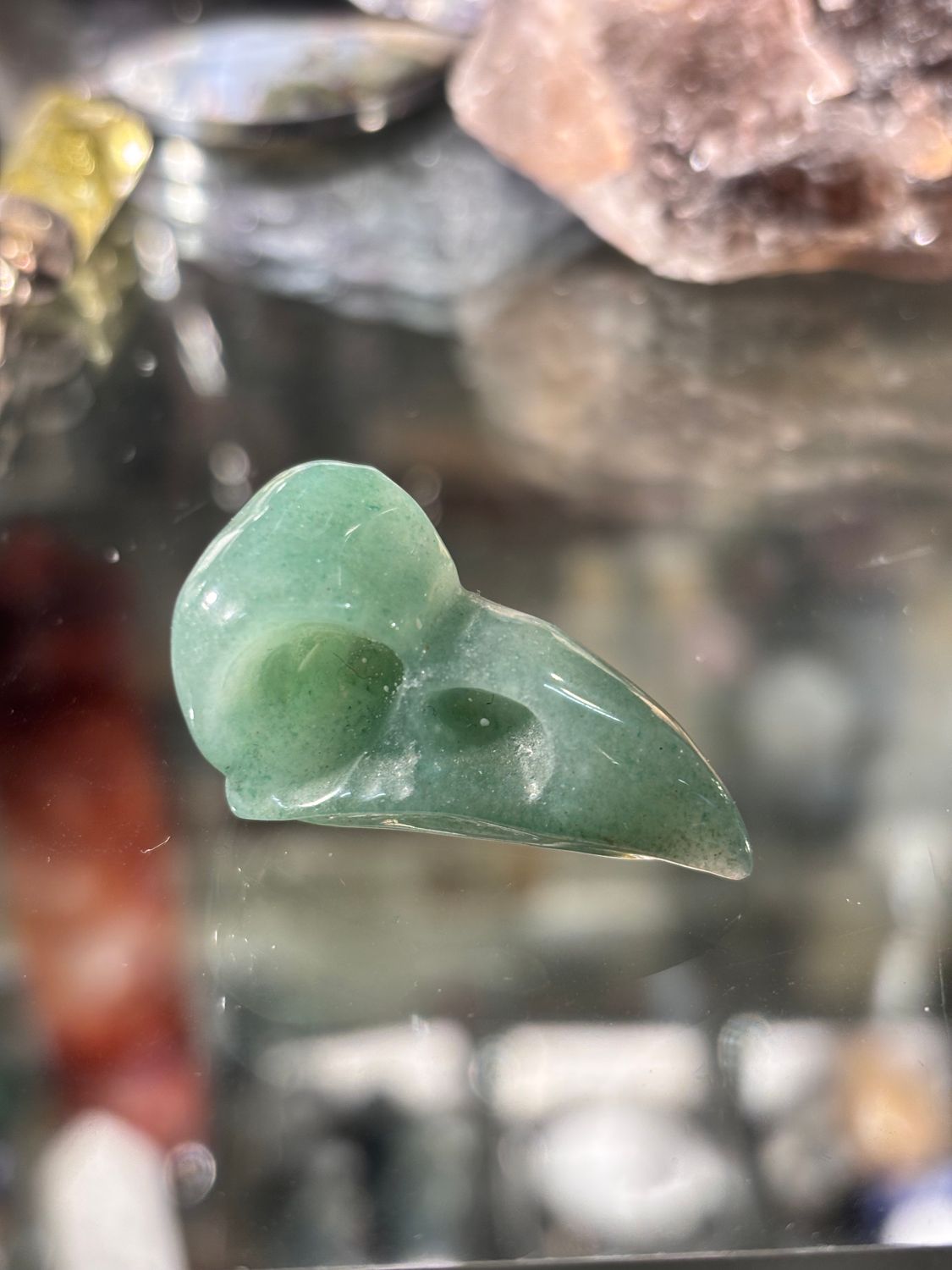 Green Aventurine Corvid Skull