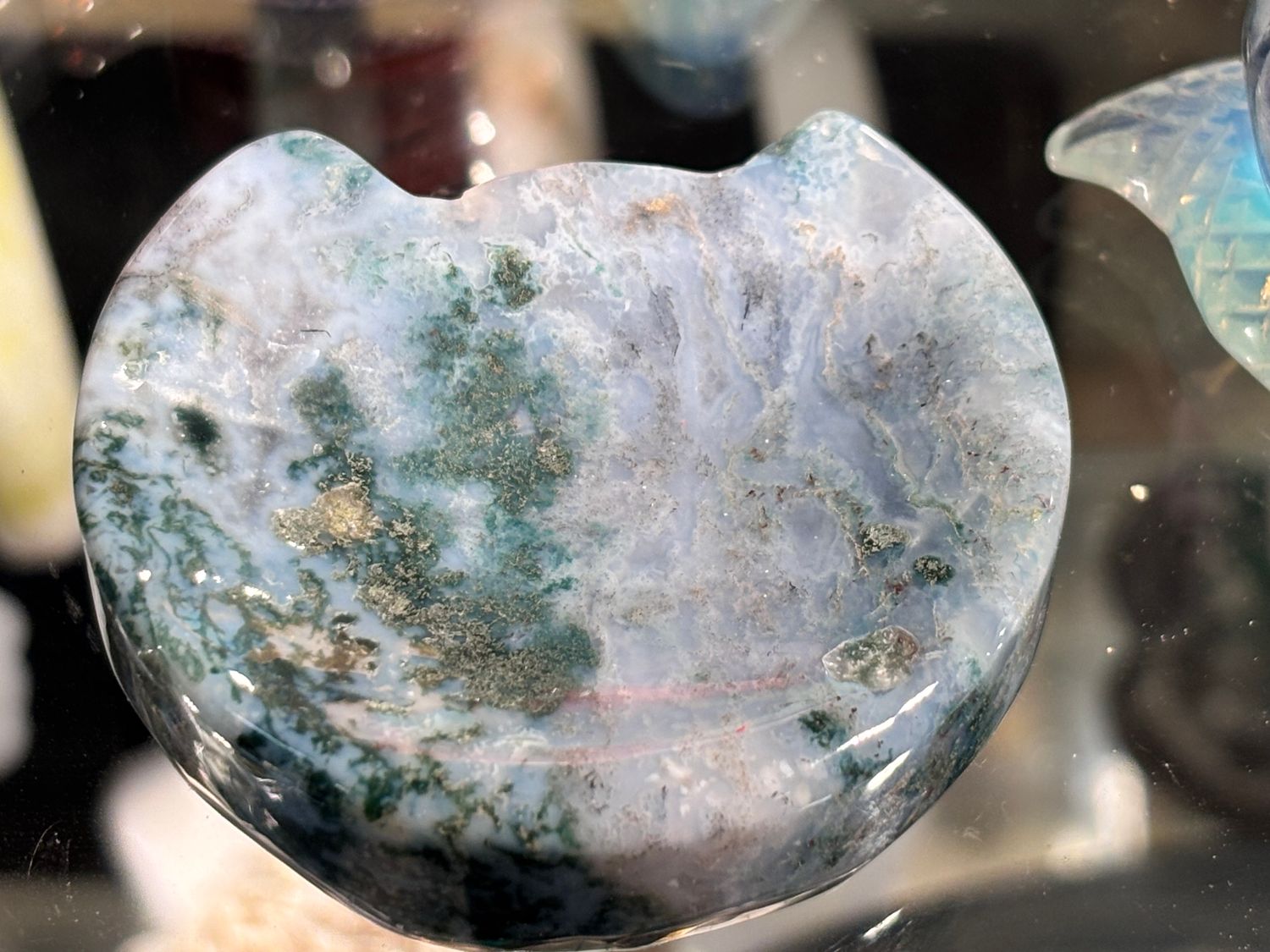 Moss Agate Kitty Bowl