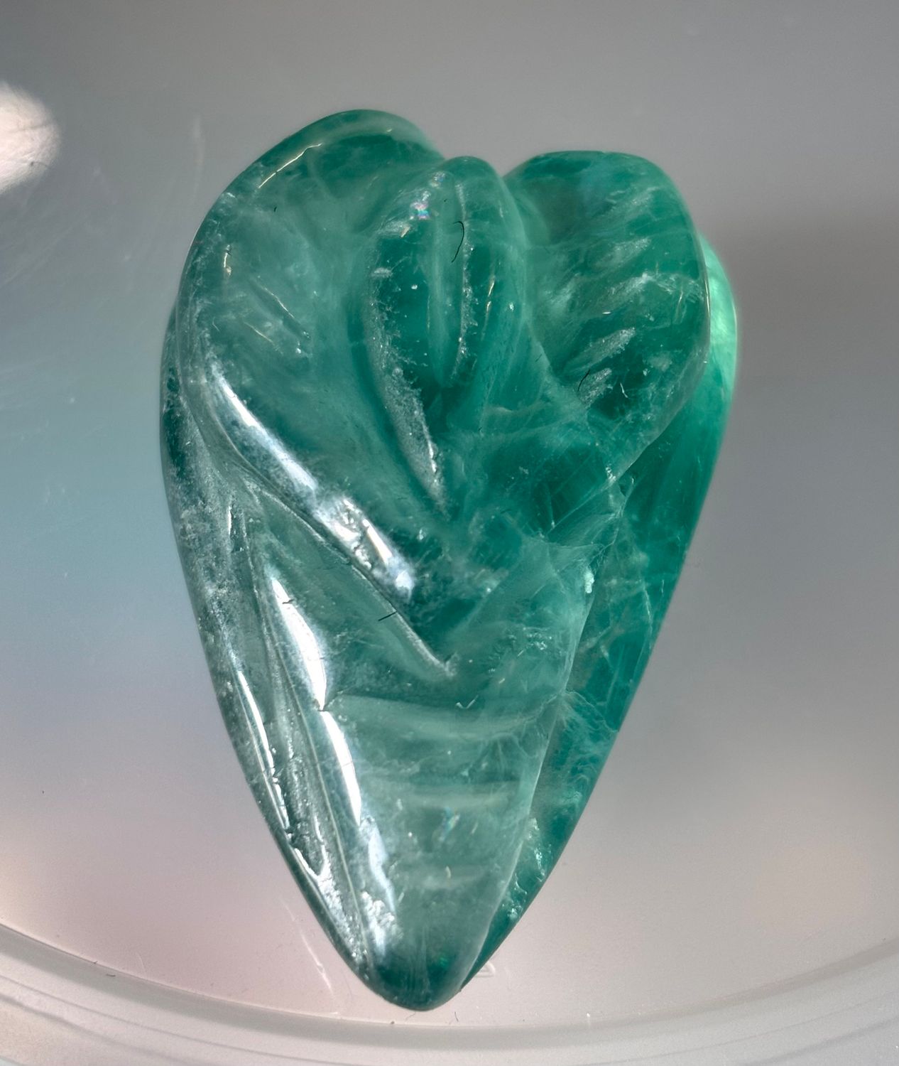 Green Fluorite Vulva Carving