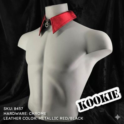 8457 Wednesday Collar Black/Red M/L