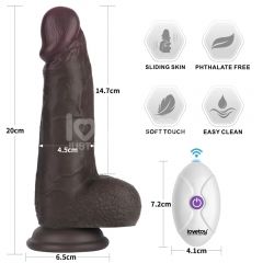 LV417211 8" Vibe Sliding Skin Dong Black