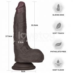LV417205 7" Sliding Skin Silicone Dong Black