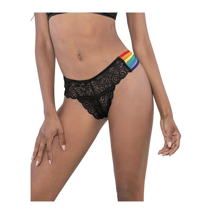 EH72194 Rainbow Panty Black O/S