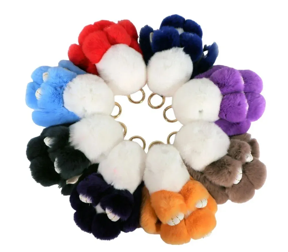 KC-TTC-10 Rex Rabbit Keychain Tan/White