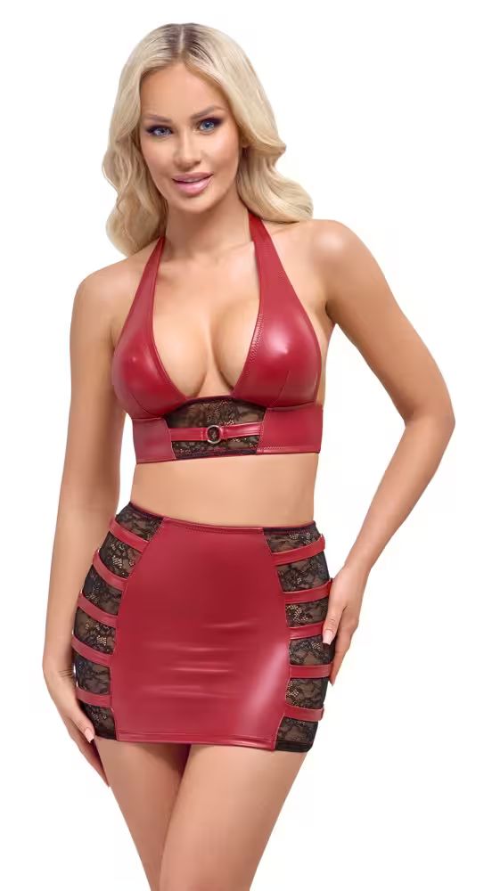 2251299 Bra/Skirt Set Black/Red XL