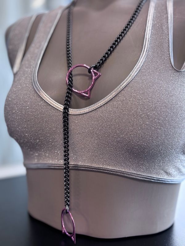 Slip Chain Pink/Black Kitty