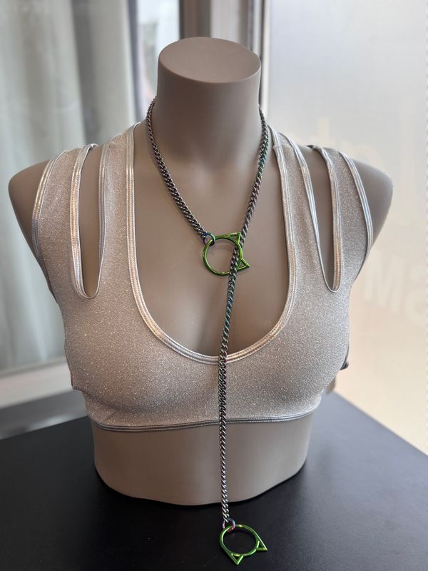 Slip Chain Rainbow/Green Kitty