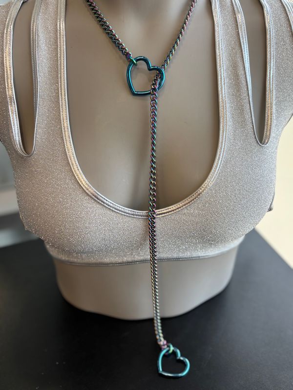 Slip Chain Rainbow/Blue Heart