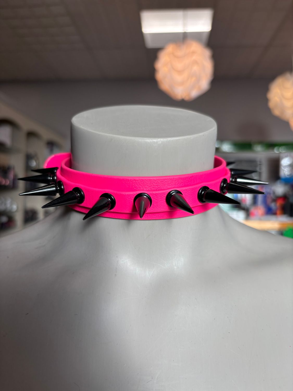 Biothane Collar Pink Spike