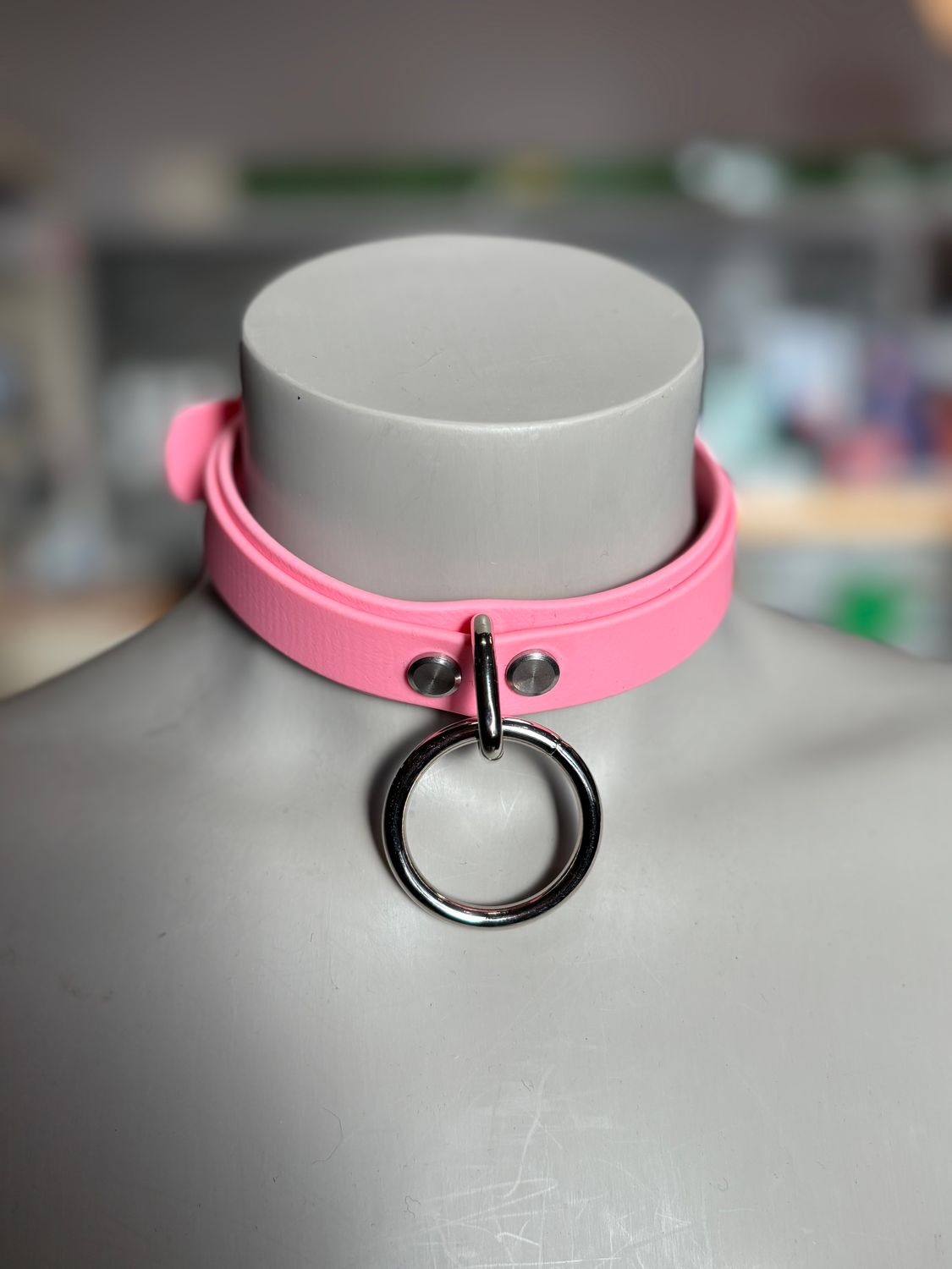 Biothane Collar Pink W/ O Ring lockable