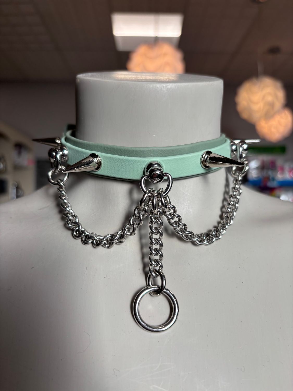 Biothane Collar Sage W/ Chains