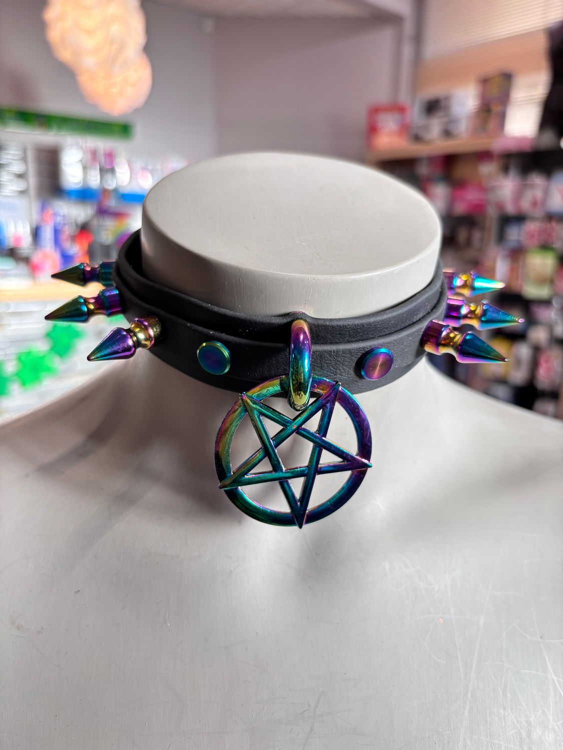 Biothane Collar Rainbow Pentagram