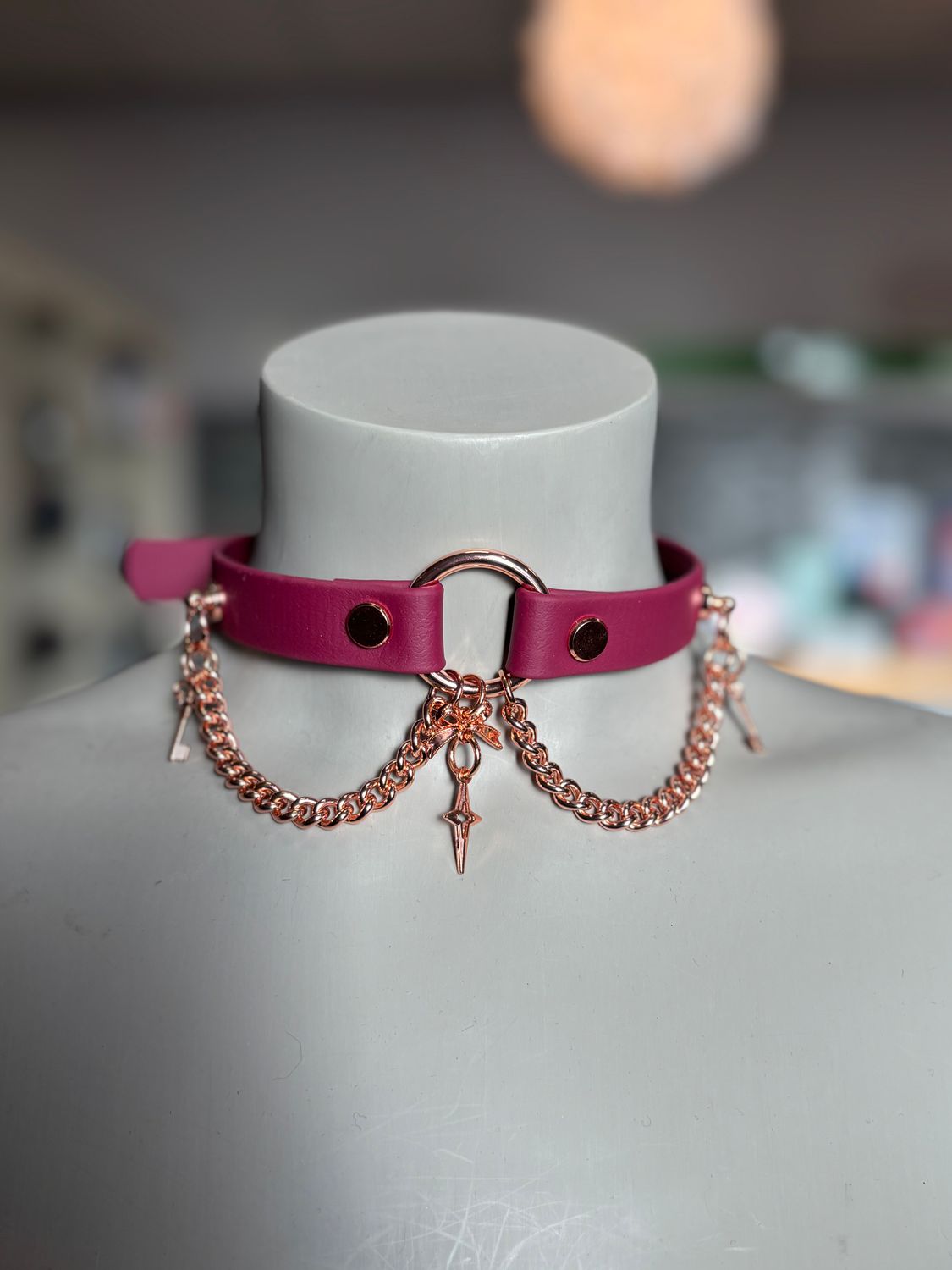 Biothane Collar Burgundy O Ring