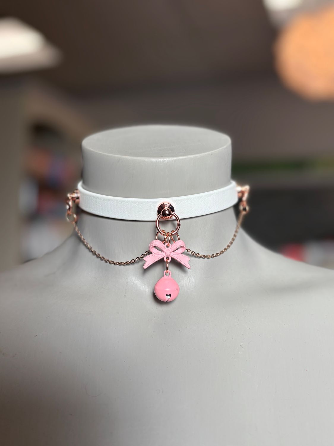 Biothane Collar White W/ Bow