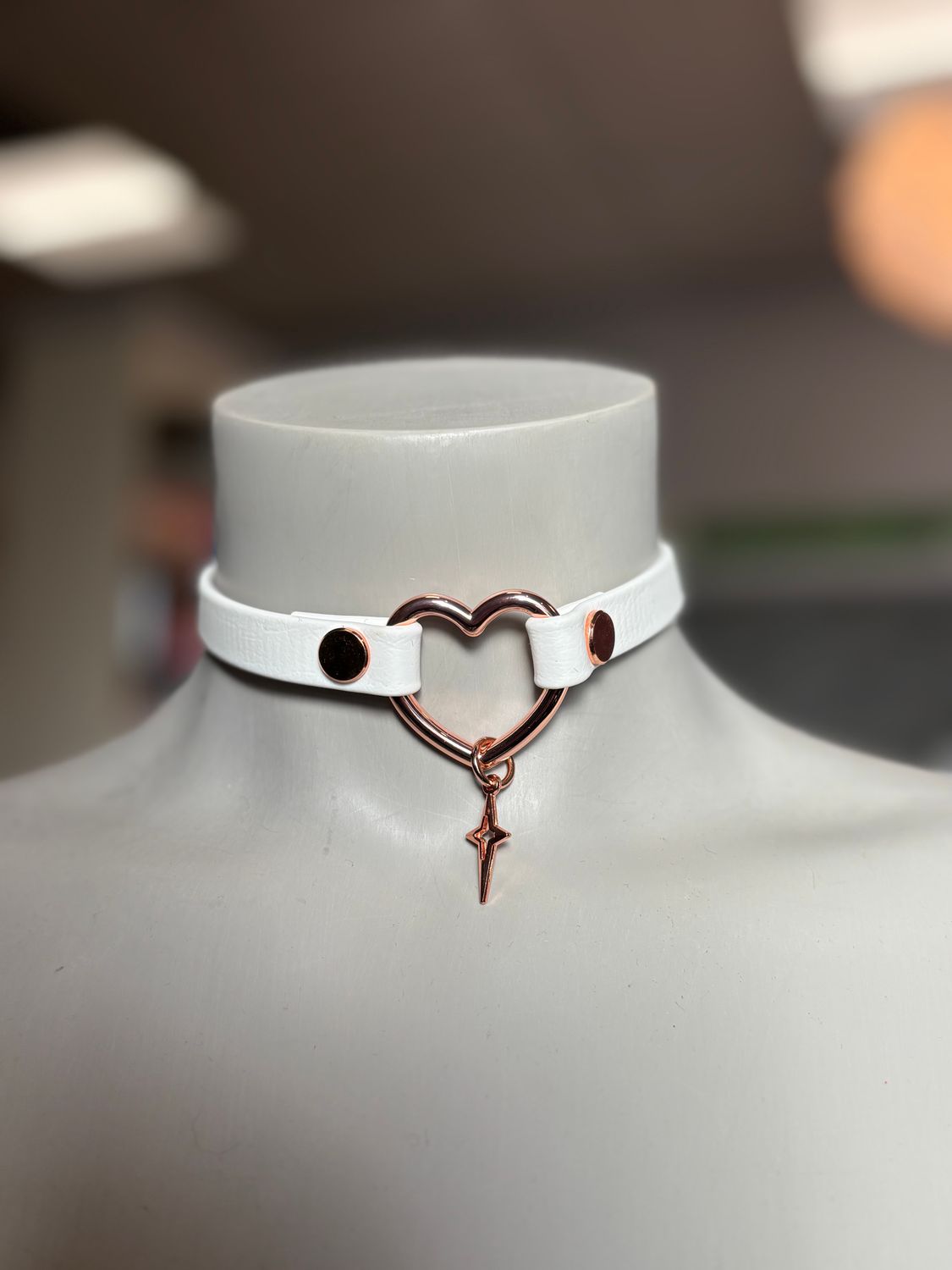 Biothane Collar White Heart