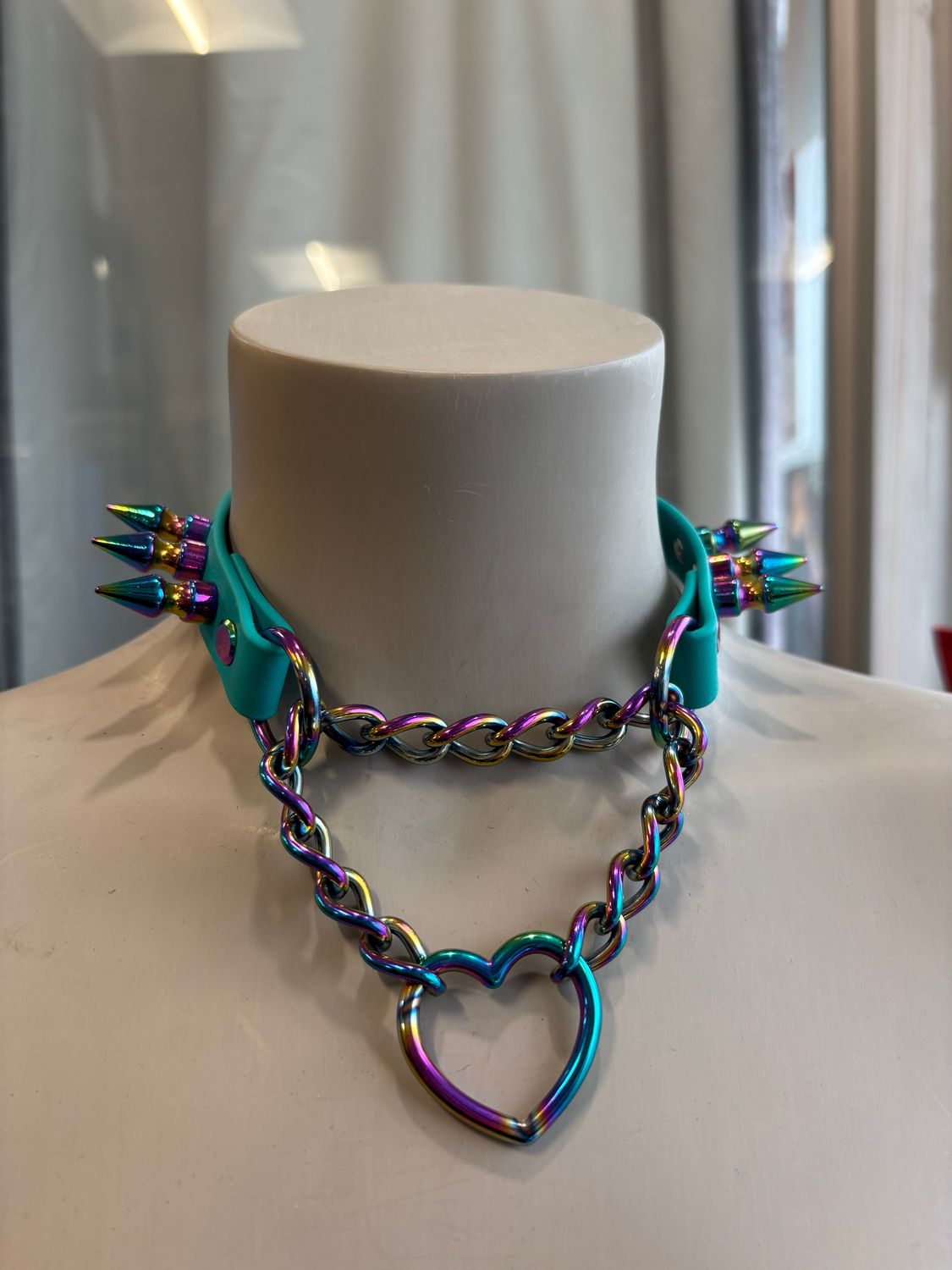 Biothane Martingale Teal W/ Spikes