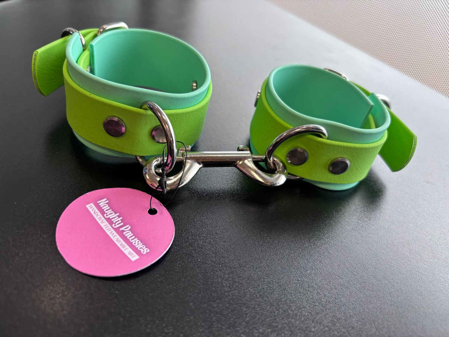 Biothane Cuffs Green/Teal