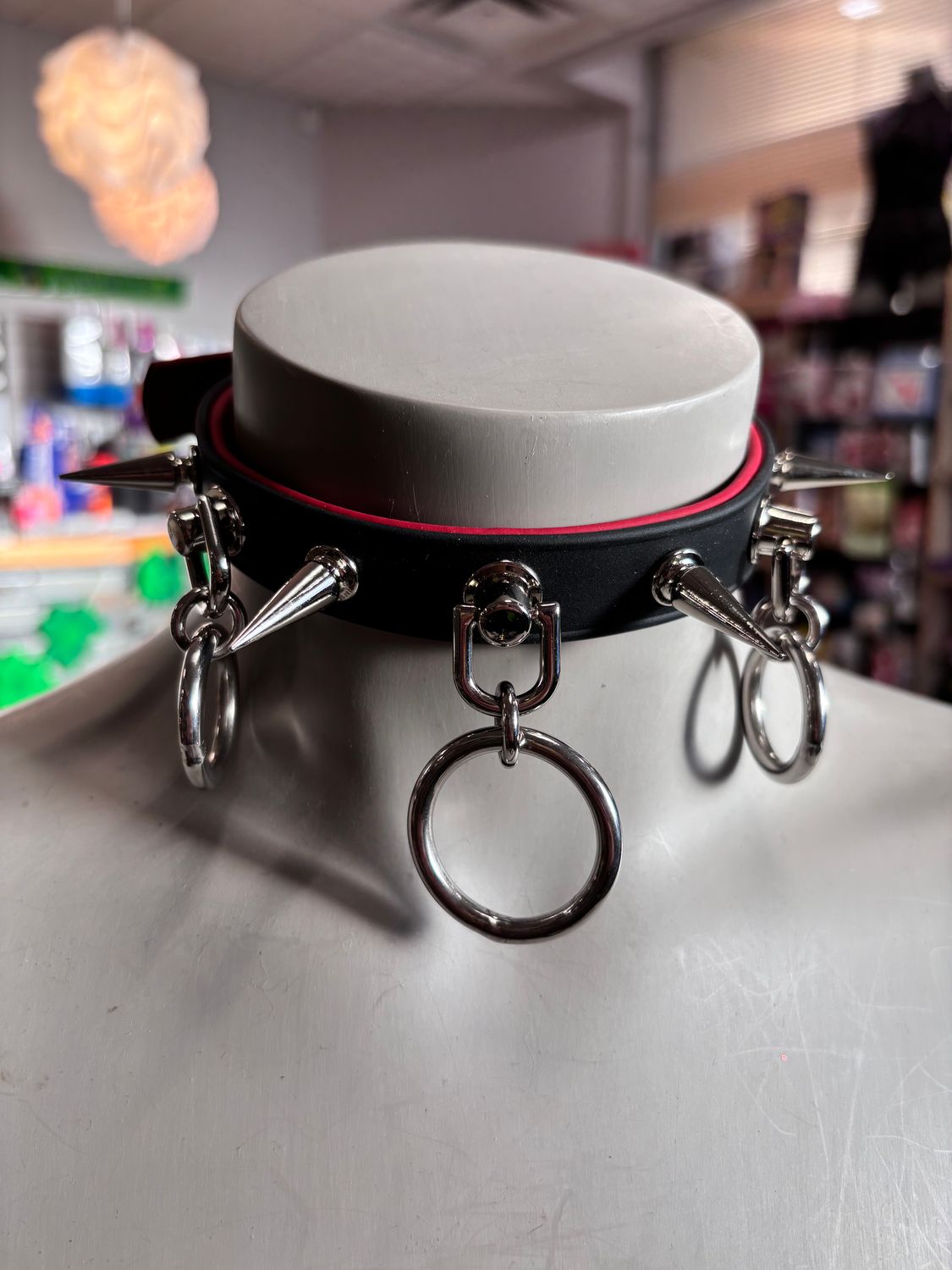 Biothane Collar Black/Red Rings