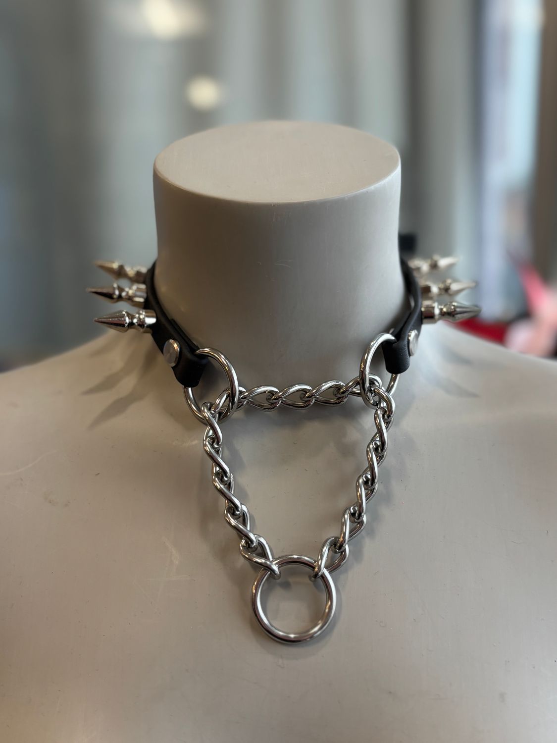 Biothane Martingale Black W/ Spikes