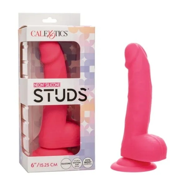 SE0252-02-3 6" Neon Silicone Studs Pink