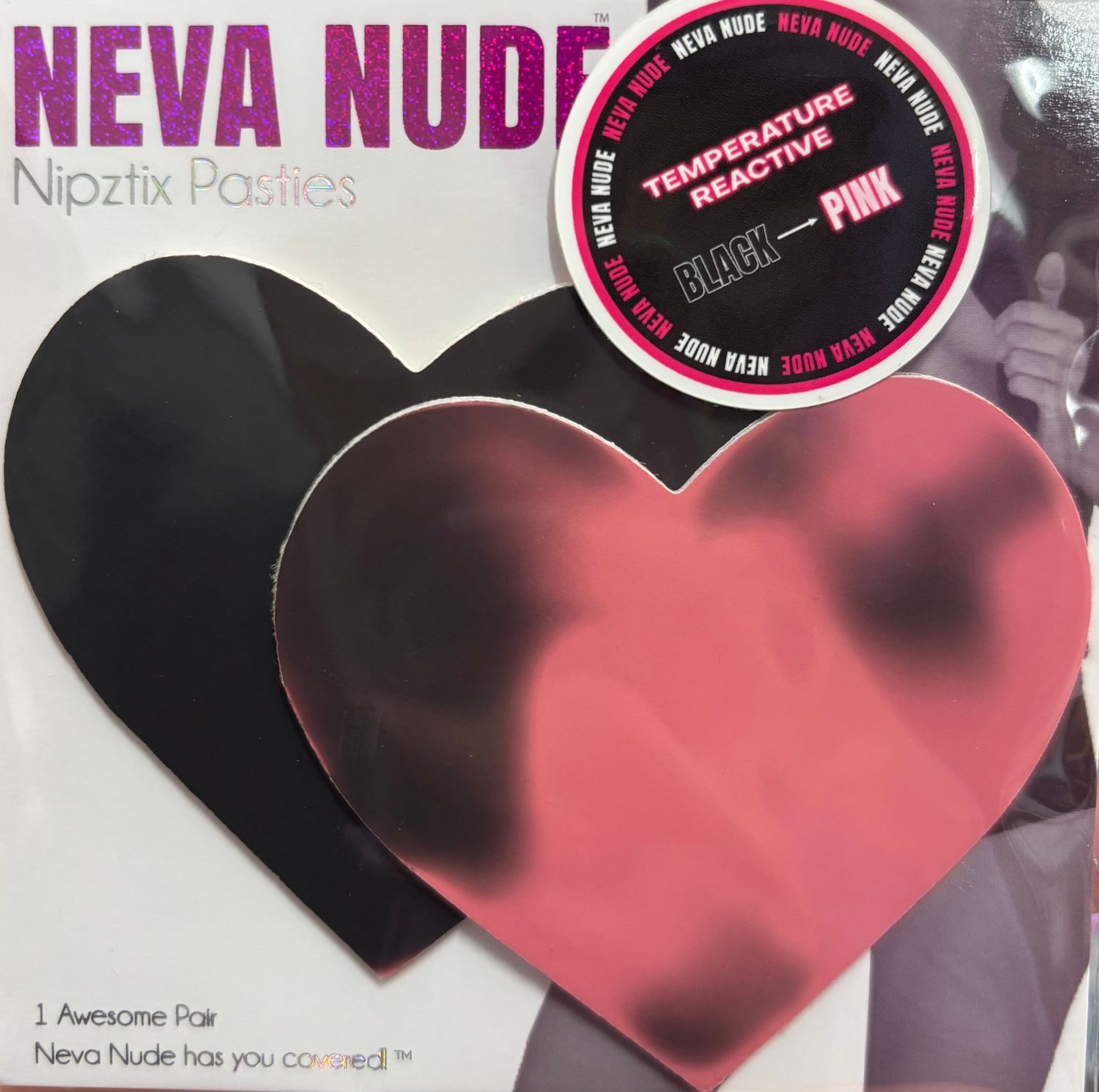 HRPI-HRT-NS Black/Pink Heart Pastie