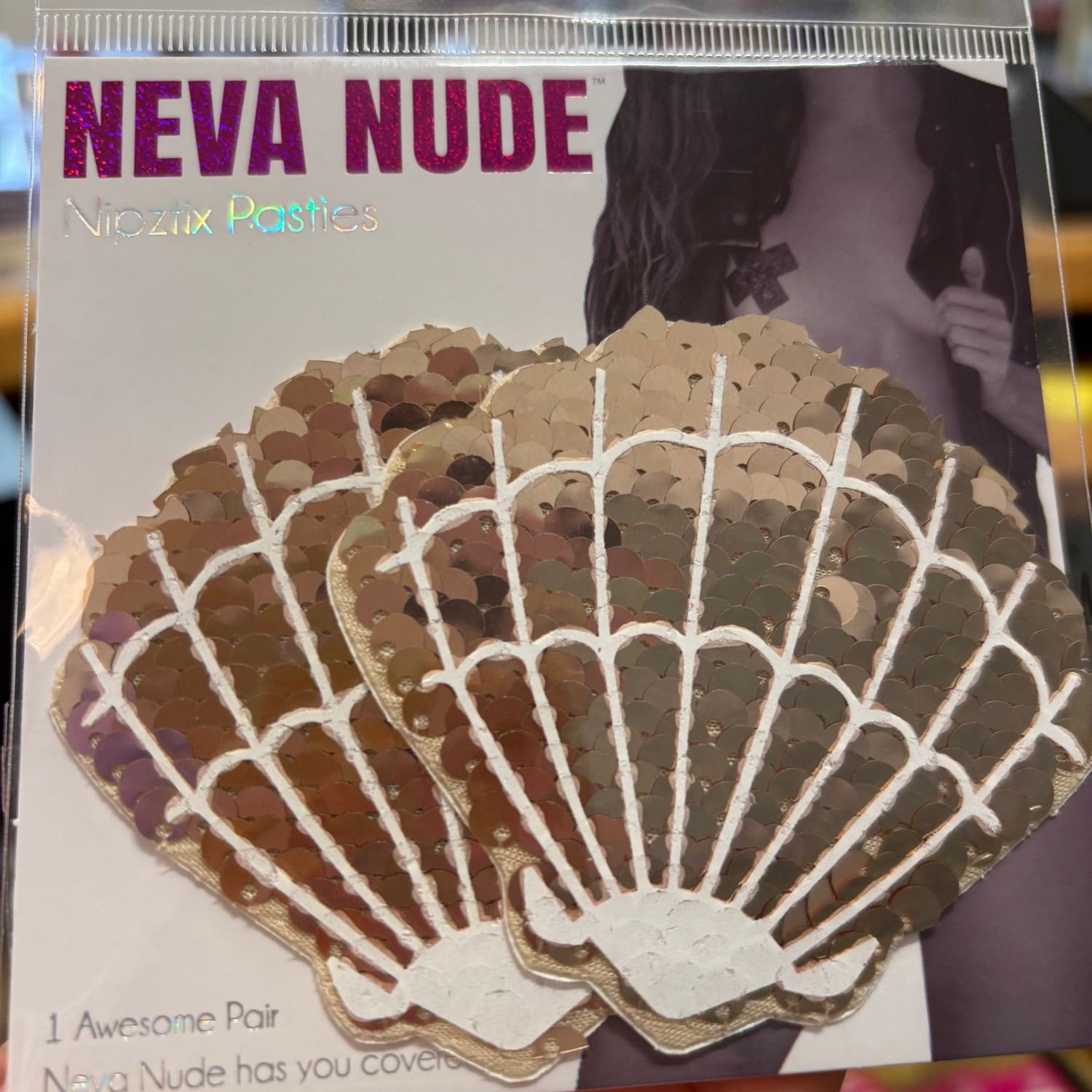 SQ-CHA-SHL Mermaid Shell Pastie