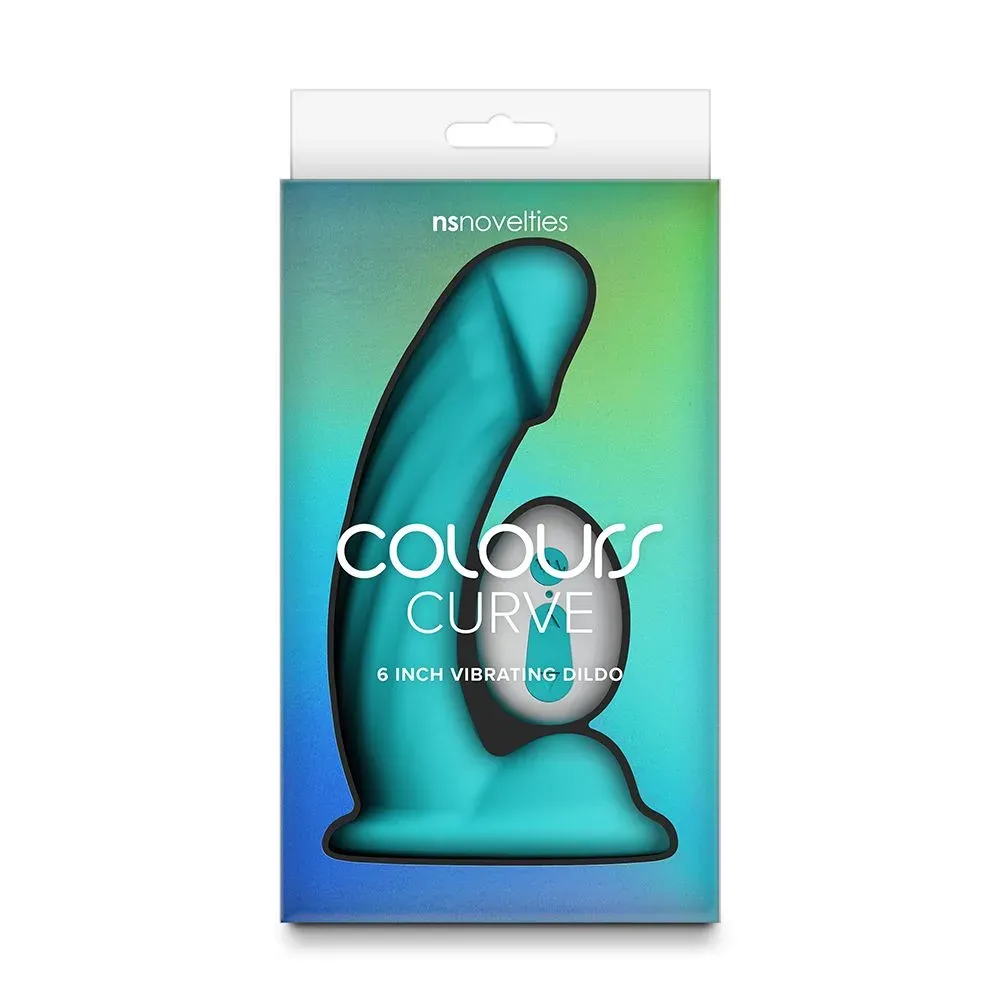 NSN0402-57 6" Vibrating Curved Dildo Teal