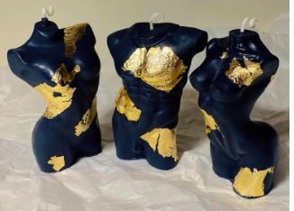 MLD-C0039 Male Body Candle Black/Gold
