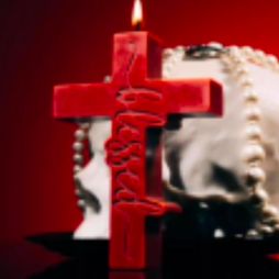 MLD-C0020 Cross Wax Candle Red