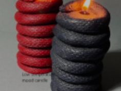 MLD-C0055 Wrapped Snake Candle Black