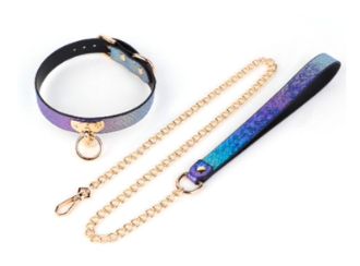 SM-YL-CA055 Purple Snake Collar/Leash