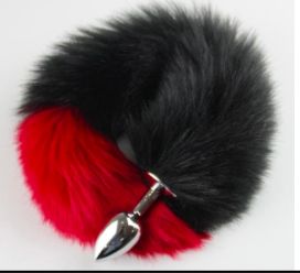 Faux Fox Tail Black/Red